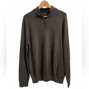 Vineyard Vines Men's Gray Wool & Cotton Zip-Up Sweater